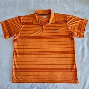 Columbia Mens XXL Orange Striped Omni-Shade Polo Shirt